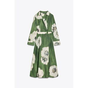 ZARA ZW COLLECTION PRINTED SHIRT DRESS
